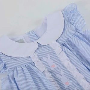 Light Blue Easter Bunny Ruffle Dress
